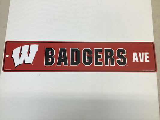 Wisconsin Badgers Street Sign 5" x 24"