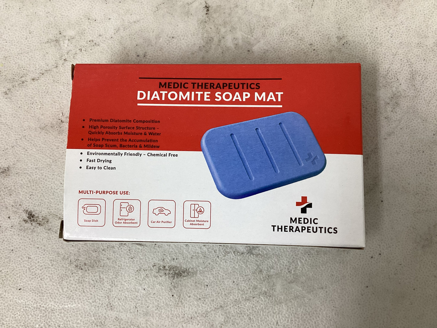 Medic Therapeutics 5" x 3" Diatomite Non-Slip Quick Dry Multipurpose Mat 3-Pack