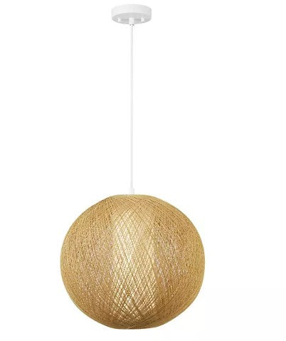 Globe Electric LED Integrated Natural Rattan Pendant