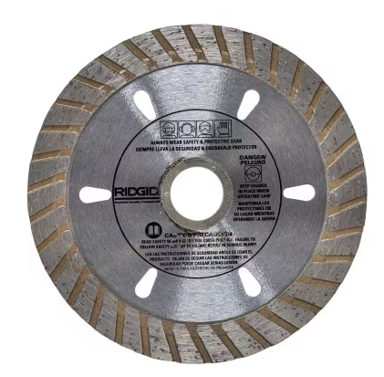 RIDGID 4 in. Masonry Cutting Turbo Rim Diamond Saw Blade