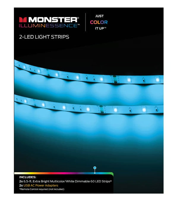Monster Just Color it Up 6.5 ft. L Multicolored Plug-In LED Smart-Enabled Mood Light Strip Kit