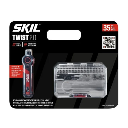 Skil SD5619-03 4V Rechargeable Cordless Power Screwdrivers, 35 Pieces