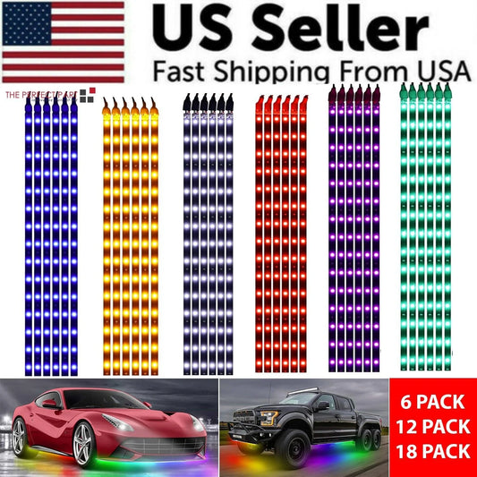 Waterproof 12V LED Strip Lights for Car & Motorcycle – 12"/15" DC Underbody Accent Lighting Kit (Multi-Pack)